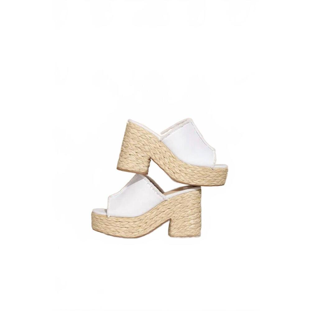 NEW MIIM women's alison peep toe braided platform sandal in white